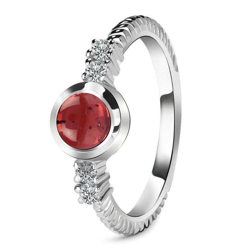 Garnet Silver Calixta Ring