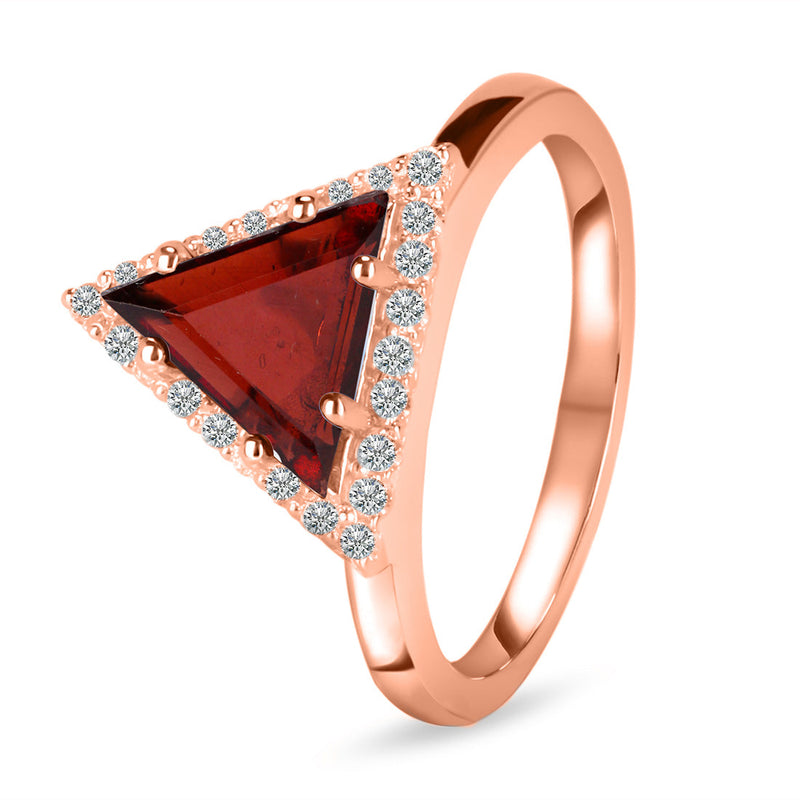 Garnet Rose Gold Delta Ring