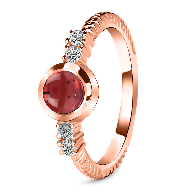 Garnet Rose Gold Calixta Ring