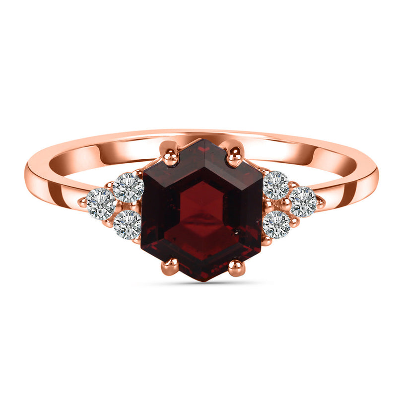 Garnet Rose Gold Amelia Ring