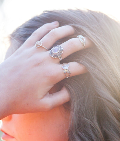 Silver Crested Hand Ring