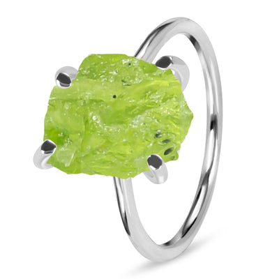 Peridot Silver Ruvida Ring