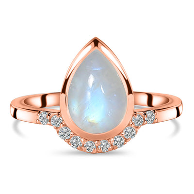 Moonstone Rose Gold Dacrocyte Ring