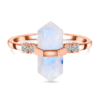 Moonstone Rose Gold Delicately Pointed Ring