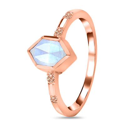 Moonstone Rose Gold Estoile Ring