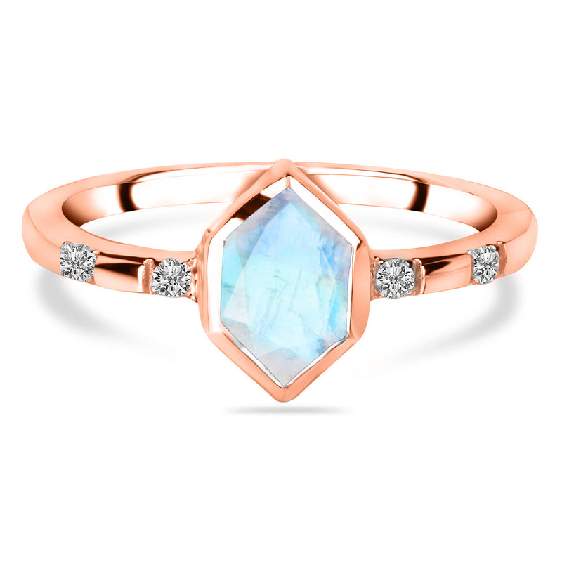 Moonstone Rose Gold Estoile Ring