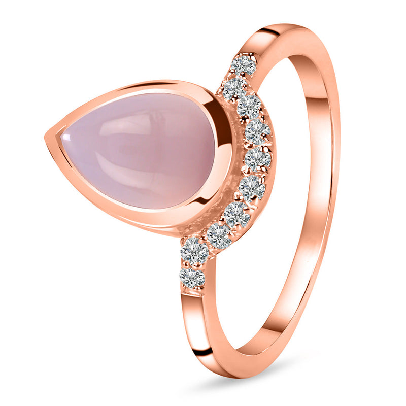 Rose Quartz Rose Gold Dacrocyte Ring