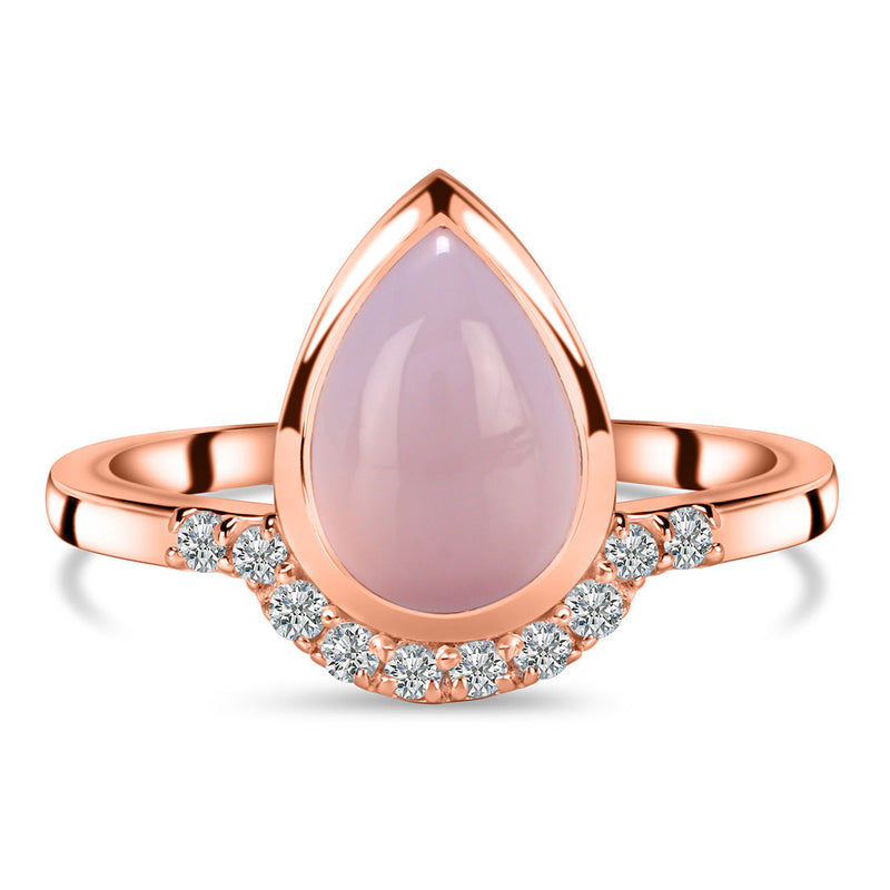 Rose Quartz Rose Gold Dacrocyte Ring