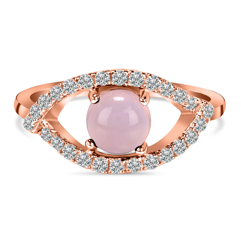 Rose Quartz Rose Gold Curvy Cleo Ring