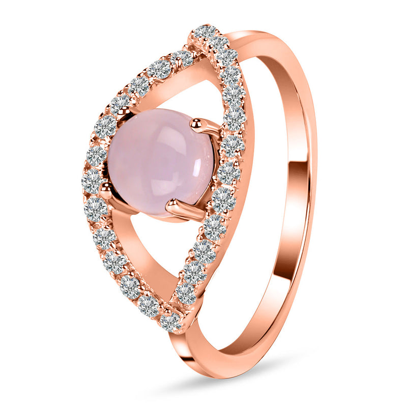 Rose Quartz Rose Gold Curvy Cleo Ring