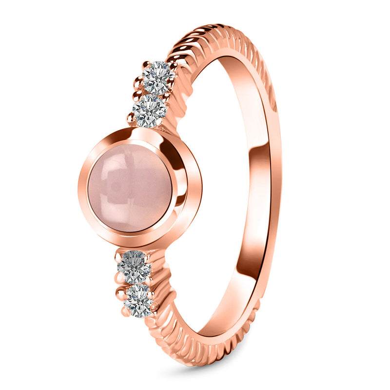 Rose Quartz Rose Gold Calixta Ring